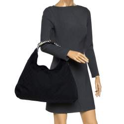 Pre Owned Gucci Black GG Canvas Large Zebra Print Horsebit Hobo