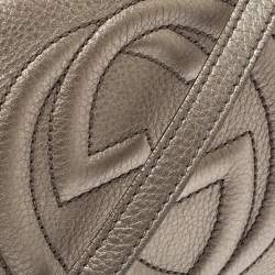 Pre Owned Gucci Metallic Gold Leather Soho Disco Crossbody Bag