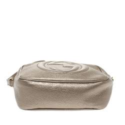 gucci metallic gold logo shoulder bag