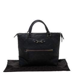 Pre Owned Gucci Deep Green Guccissima Leather Horsebit Tote
