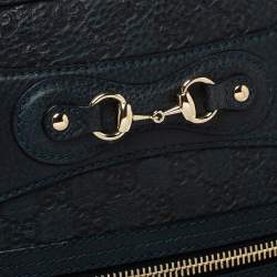 Pre Owned Gucci Deep Green Guccissima Leather Horsebit Tote