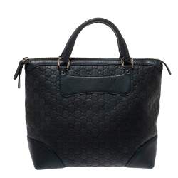 Pre Owned Gucci Deep Green Guccissima Leather Horsebit Tote