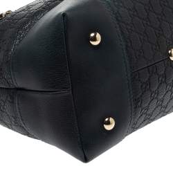 Pre Owned Gucci Deep Green Guccissima Leather Horsebit Tote