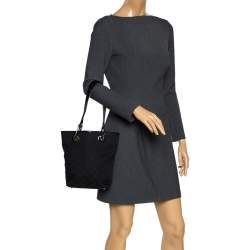 Pre Owned Gucci Black GG Canvas and Leather Shoulder Bag