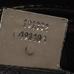 Pre Owned Gucci Black/Metallic Coated Fabric and Patent Leather Medium Babouska Indy Hobo