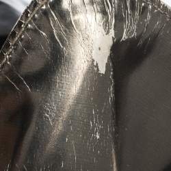 Pre Owned Gucci Black/Metallic Coated Fabric and Patent Leather Medium Babouska Indy Hobo