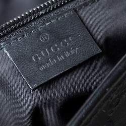 Pre Owned Gucci Black Guccissima Leather Medium Rubber Messenger Bag