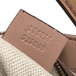 Pre Owned حقيبة يد غوتشي "سوهو" صغيرة جلد لامع بيج وردي 