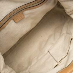 Pre Owned Gucci Beige Leather Medium Bamboo Shopper Tote