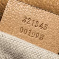 Pre Owned Gucci Beige Leather Medium Bamboo Shopper Tote