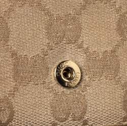 Gucci Beige/Gold GG Canvas and Leather Mayfair Bow Continental Wallet