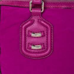 Pre Owned Gucci Magenta GG Neoprene and Leather Medium Techno Tag Boston Bag