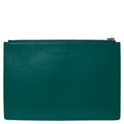 Pre Owned حقيبة صغيرة غوتشي مزينة بكلمات "لاڨيوغل پار امور" جلد أخضر