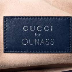 Gucci Navy Blue Matelassé Leather For Ounass Dionysus Tote