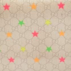 Pre Owned محفظة غوتشي كونتيننتال نيو ستارز كانفاس سوبريم GG مايكرو بيضاء