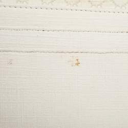 Pre Owned محفظة غوتشي كونتيننتال نيو ستارز كانفاس سوبريم GG مايكرو بيضاء