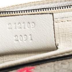 Pre Owned محفظة غوتشي كونتيننتال نيو ستارز كانفاس سوبريم GG مايكرو بيضاء