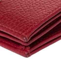 Gucci Red Leather GG Marmont Card Case