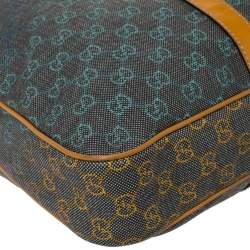 Gucci Grey/Tan GG Supreme Canvas and Leather Briefcase
