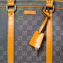 Gucci Grey/Tan GG Supreme Canvas and Leather Briefcase