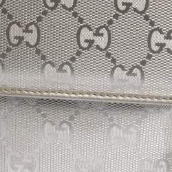 Pre Owned محفظة غوتشي فرينش كانفاس مطبوع جي جي فضي