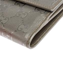 Pre Owned محفظة غوتشي فرينش كانفاس مطبوع جي جي فضي