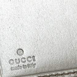 Pre Owned محفظة غوتشي فرينش كانفاس مطبوع جي جي فضي