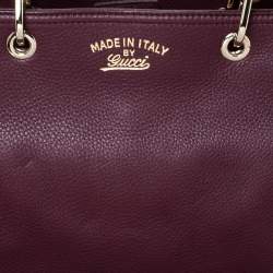 Pre Owned حقيبة غوتشي بامبو شوبر جلد 