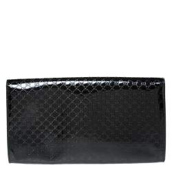 Gucci Black Microguccissima Patent Leather Small Broadway Clutch