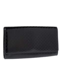 Gucci Black Microguccissima Patent Leather Small Broadway Clutch