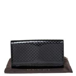 Gucci Black Microguccissima Patent Leather Small Broadway Clutch