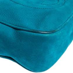 Pre Owned Gucci Turquoise Nubuck Leather Soho Disco Shoudler Bag
