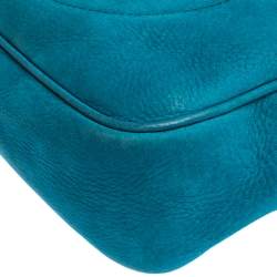 Pre Owned Gucci Turquoise Nubuck Leather Soho Disco Shoudler Bag