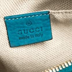 Pre Owned Gucci Turquoise Nubuck Leather Soho Disco Shoudler Bag
