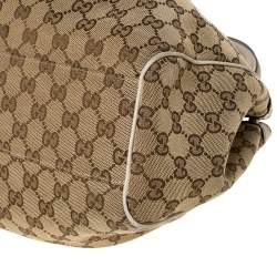 Pre Owned حقيبة يد غوتشي سوكي كانفاس GG برونزي متوسطة