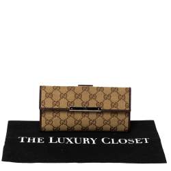 Gucci Beige/Brown GG Canvas and Leather Continental Wallet