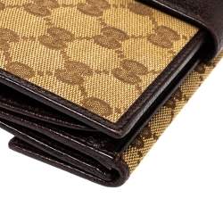 Gucci Beige/Brown GG Canvas and Leather Continental Wallet