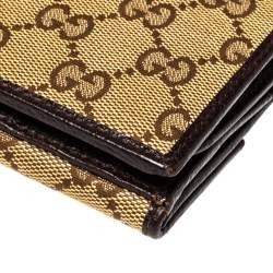 Gucci Beige/Brown GG Canvas and Leather Continental Wallet