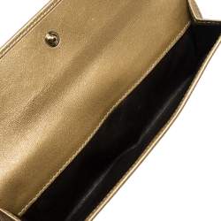 Gucci Metallic Gold GG Crystal Coated Canvas and Leather Continental Wallet