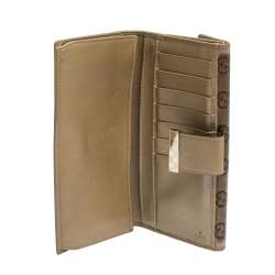 Gucci Metallic Gold GG Crystal Coated Canvas and Leather Continental Wallet