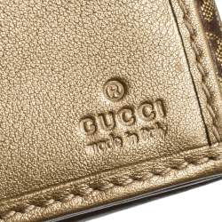 Gucci Metallic Gold GG Crystal Coated Canvas and Leather Continental Wallet