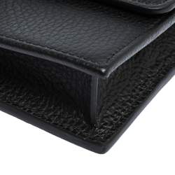 Gucci Black Leather Interlocking GG Wallet On Chain