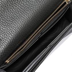 Gucci Black Leather Interlocking GG Wallet On Chain