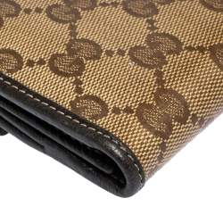 Gucci Brown GG Crystal Coated Canvas and Leather Continental Wallet