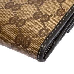 Gucci Brown GG Crystal Coated Canvas and Leather Continental Wallet