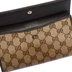 Gucci Brown GG Crystal Coated Canvas and Leather Continental Wallet