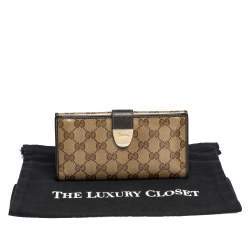 Gucci Brown GG Crystal Coated Canvas and Leather Continental Wallet