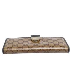 Gucci Brown GG Crystal Coated Canvas and Leather Continental Wallet