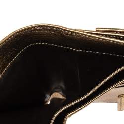 Gucci Gold/Beige GG Canvas and Leather Princy Compact Wallet