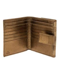 Gucci Gold/Beige GG Canvas and Leather Princy Compact Wallet
